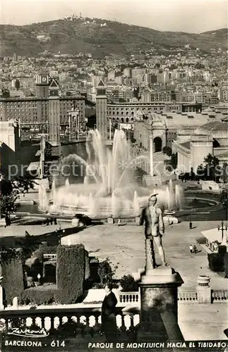 AK / Ansichtskarte Barcelona_Cataluna Parque de Montjuich Hacia el Tibidabo Barcelona Cataluna