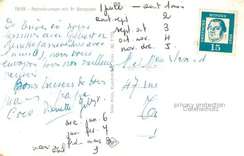 AK / Ansichtskarte Trier Petrusbrunnen mit St. Gongolph Trier