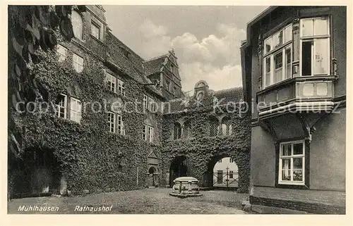 AK / Ansichtskarte Muehlhausen_Thueringen Rathaushof Muehlhausen Thueringen