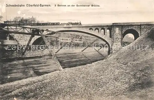 AK / Ansichtskarte Elberfeld_Barmen Schwebebahn Sonnborner Bruecke Elberfeld Barmen