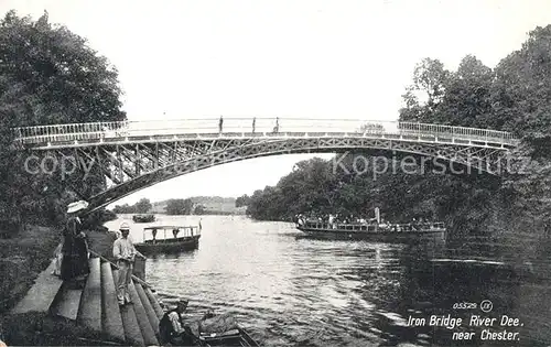 AK / Ansichtskarte Chester_Cheshire Iron Bridge River Dee 