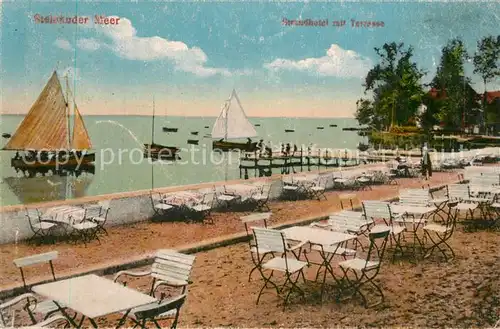 AK / Ansichtskarte Steinhuder_Meer Strandhotel Terrasse Steinhuder Meer