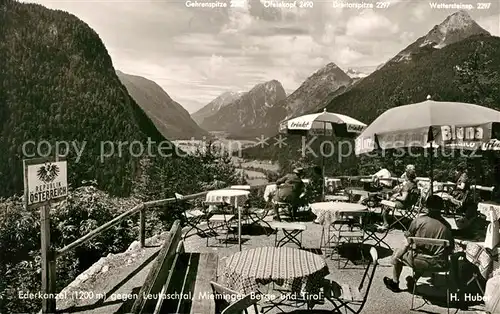 AK / Ansichtskarte Ederkanzel Leutaschtal Mieminger Berge Tirol Gasthaus Terrasse Ederkanzel