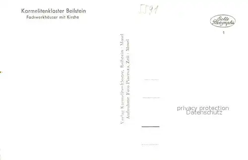 AK / Ansichtskarte Beilstein_Mosel Karmelitenklostr Fachwerkhaeuser Kirche Beilstein_Mosel