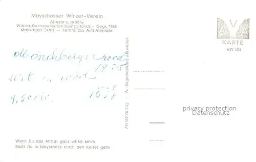 AK / Ansichtskarte Mayschoss Mayschosser Winzerverein Weinkeller  Mayschoss