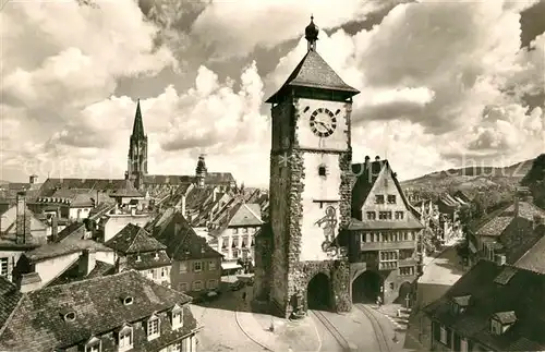 AK / Ansichtskarte Freiburg_Breisgau Schwabentor Muenster Freiburg Breisgau