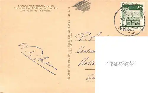 AK / Ansichtskarte Monschau Partie Rotes Haus Burgruine Haller Monschau