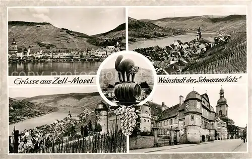 AK / Ansichtskarte Zell_Mosel Panorama Schloss  Zell_Mosel