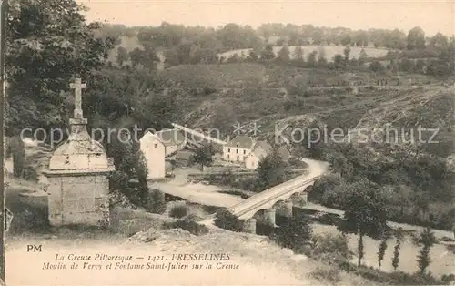 AK / Ansichtskarte Fresselines Moulin de Vervy et Fontaine Saint Julien sur la Creus Fresselines