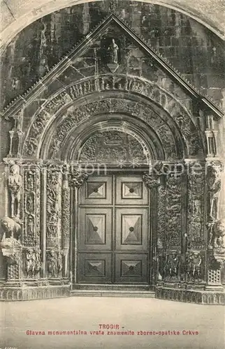 AK / Ansichtskarte Trogir_Trau Kirchentor Trogir Trau