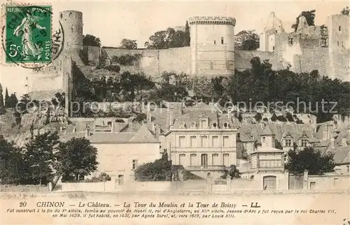 AK / Ansichtskarte Chinon_Indre_et_Loire Chateau Tour du Moulin Tour de Boissy Chinon_Indre_et_Loire
