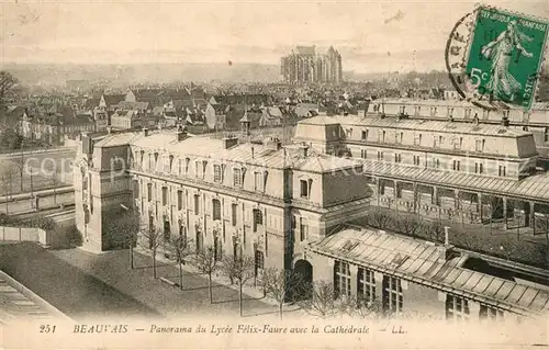 AK / Ansichtskarte Beauvais Lyc?e Felix Faure avec la Cathedrale Beauvais