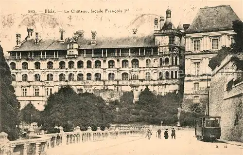 AK / Ansichtskarte Blois_Loir_et_Cher Chateau Strassenbahn Blois_Loir_et_Cher