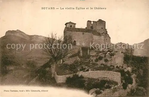 AK / Ansichtskarte Soyans Eglise et Chateau Soyans