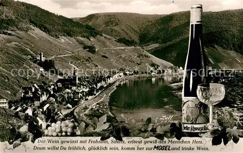 AK / Ansichtskarte Zell_Mosel Panorama Der Wein gewuerzt mit Frohsinn Zell_Mosel