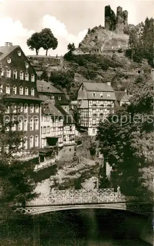 AK / Ansichtskarte Monschau Blick auf den Haller Fachwerkhaeuser Monschau