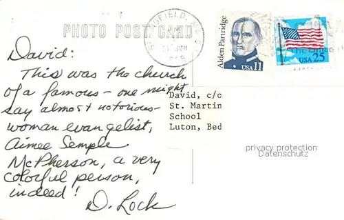 AK / Ansichtskarte Los_Angeles_California Angelus Temple Interior 