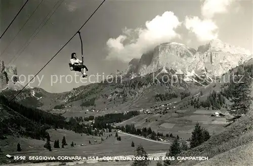 AK / Ansichtskarte Corvara_Pustertal_Suedtirol Seggiovia Col Alto Sass Ciampatsch Corvara_Pustertal