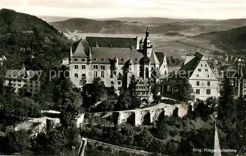 AK / Ansichtskarte Marburg_Lahn Fliegeraufnahme Schloss Marburg_Lahn