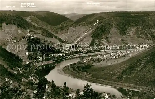 AK / Ansichtskarte Cochem_Mosel Panorama Blick von der Sehler Huette Cochem Mosel
