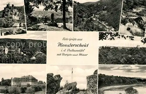 AK / Ansichtskarte Manderscheid_Eifel Oberburg Niederburg Mosenberger Maar Manderscheid Eifel