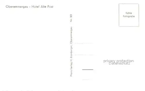 AK / Ansichtskarte Oberammergau Hotel Alte Post Oberammergau