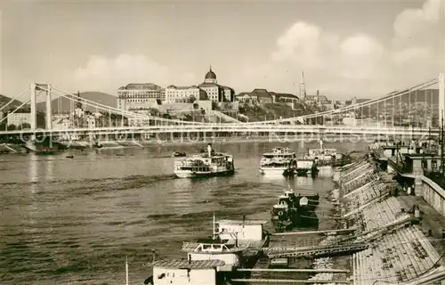 AK / Ansichtskarte Budapest Hafen Schloss Bruecke Budapest