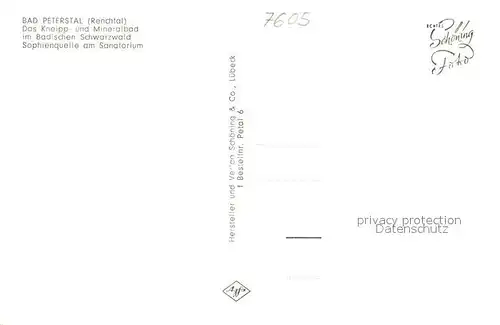 AK / Ansichtskarte Bad_Peterstal Griesbach Sophienquelle Sanatorium Bad_Peterstal Griesbach