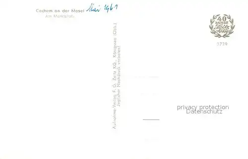 AK / Ansichtskarte Cochem_Mosel Marktplatz Cochem Mosel