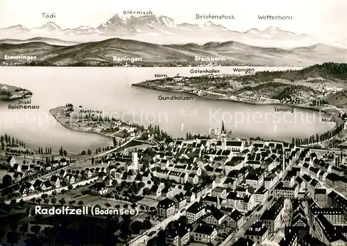 AK / Ansichtskarte Radolfzell_Bodensee Fliegeraufnahme Panorama Radolfzell Bodensee