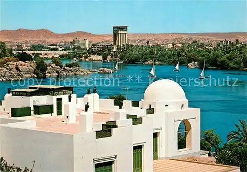 AK / Ansichtskarte Aswan Haus von der Beghum Kahn und Nil Aswan