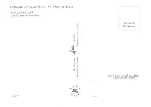 AK / Ansichtskarte Porquerolles Segelboote Porquerolles
