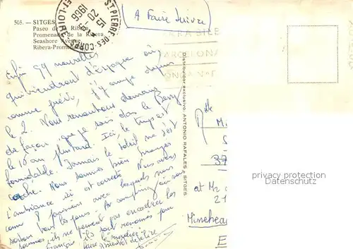AK / Ansichtskarte Sitges Promenade de la Ribera Sitges