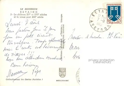 AK / Ansichtskarte Estaing_Aveyron Chateau Estaing_Aveyron