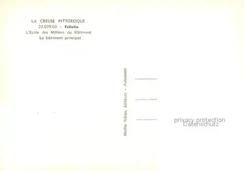 AK / Ansichtskarte Felletin Ecole des Metiers du Batiment Felletin