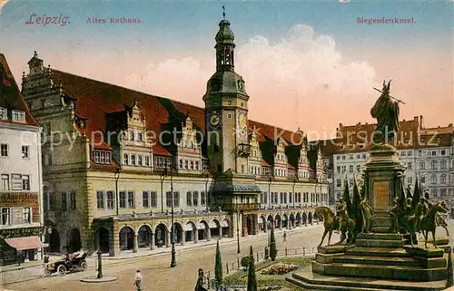 AK / Ansichtskarte Leipzig Altes Rathaus Siegesdenkmal Leipzig