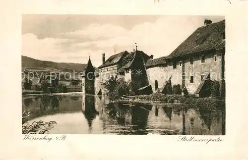 AK / Ansichtskarte Weissenburg_Bayern Partie an der Stadtmauer Weissenburg Bayern