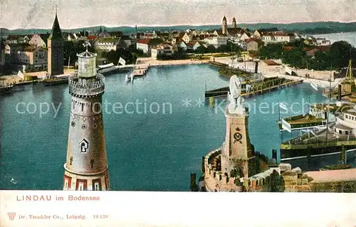 AK / Ansichtskarte Lindau_Bodensee Hafen Bayerischer Loewe Leuchtturm Lindau Bodensee