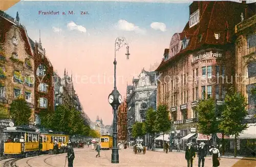 AK / Ansichtskarte Frankfurt_Main Die Zeil Strassenbahn Frankfurt Main