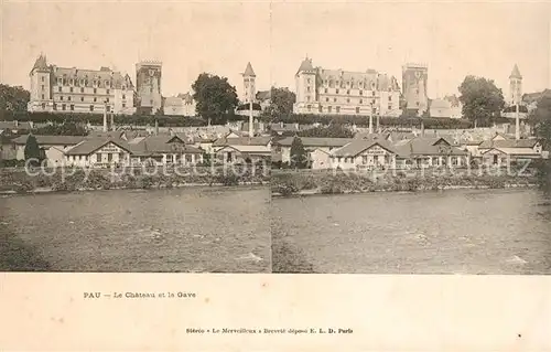 AK / Ansichtskarte Pau Le Chateau et le Gave Pau