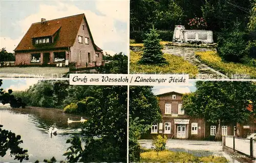 AK / Ansichtskarte Wesseloh Kaufhaus Vorwerk Ehrenmal Muehlenteich Gasthof Vorwerk Wesseloh