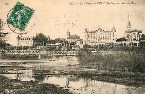 AK / Ansichtskarte Pau Le Chateau et lHotel Gassion vue prise du Gare Pau