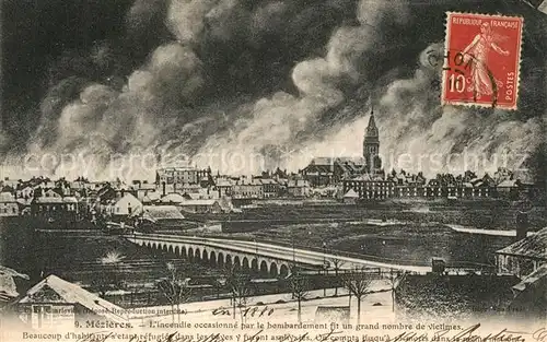 AK / Ansichtskarte Mezieres sur Seine Incendie occasionne par le bombardement fit und grand nombre de victimes Mezieres sur Seine