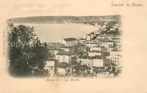 AK / Ansichtskarte Menton_Alpes_Maritimes Menton et le Cap Martin Menton_Alpes_Maritimes