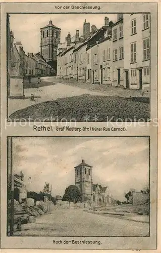 AK / Ansichtskarte Rethel_Ardennes Graf Westarp Str Vor und nach der Beschiessung Rethel Ardennes