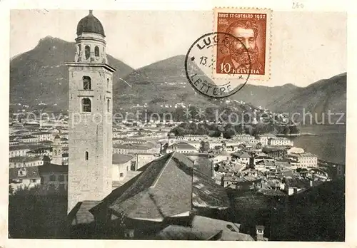 AK / Ansichtskarte Lugano_TI Visto dalla Stazione Lugano_TI