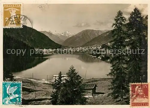 AK / Ansichtskarte Davos_GR See und Tinzenhorn Davos_GR