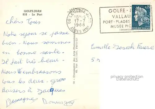 AK / Ansichtskarte Golfe Juan Port Golfe Juan