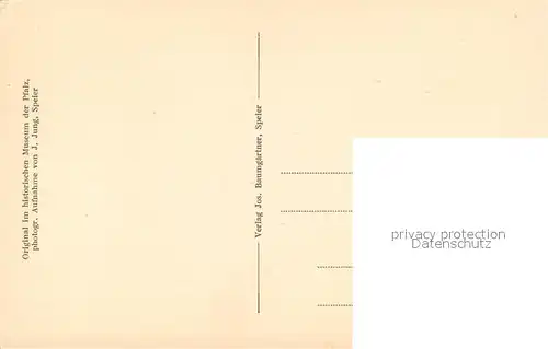 AK / Ansichtskarte Speyer_Rhein Dom zu Speyer aelteste Ansicht der Vorhalle von Ebelmann 1609 Illustration Kuenstlerkarte Speyer Rhein