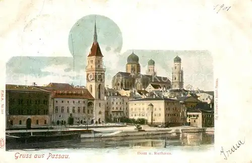 AK / Ansichtskarte Passau Dom und Rathaus Passau